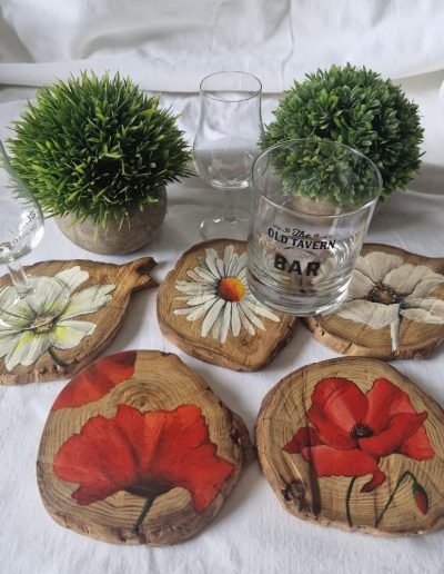 sous verre fleurs