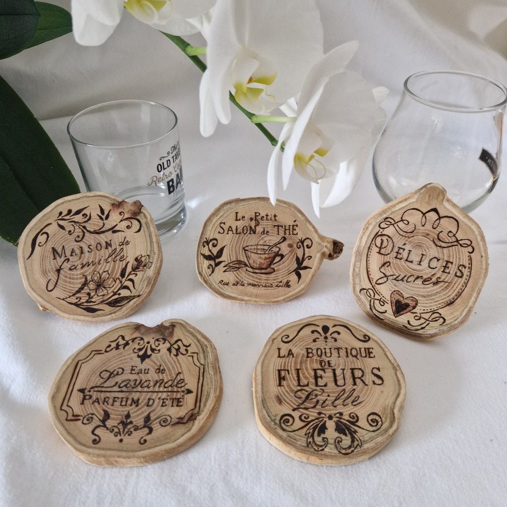 sous verres ancien pyro
