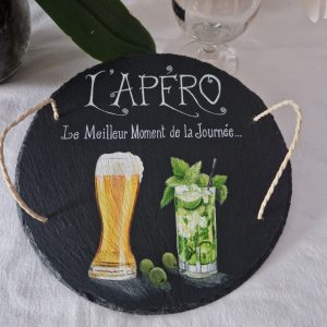 ardoise ronde apéro