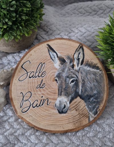 plaque porte salle de bains âne