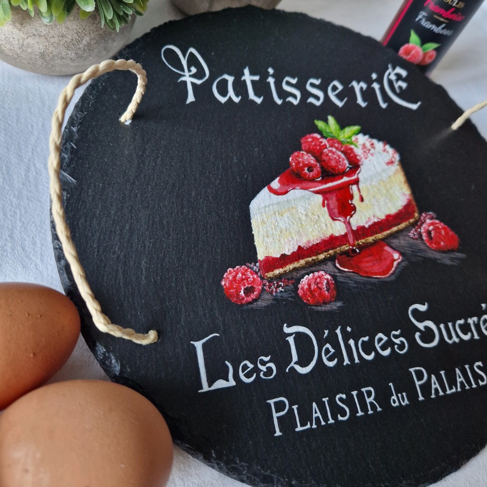 ardoise ronde dessert détail